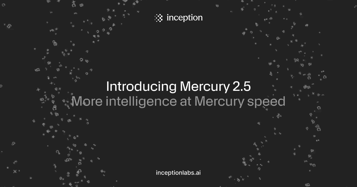 Inception Mercury 2.5 announcement artwork used to identify the model behind the OpenRouter route